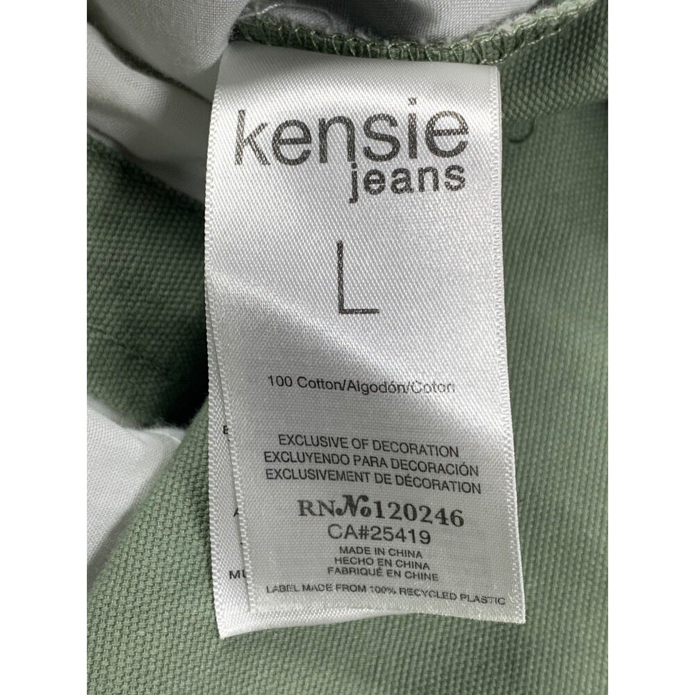 Kensie Jeans Shirt Jacket Womens L Sage Green Button-Up Long Sleeve Pockets NWT - Picture 8 of 9